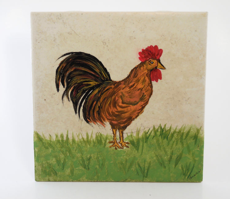 rooster ceramic tile