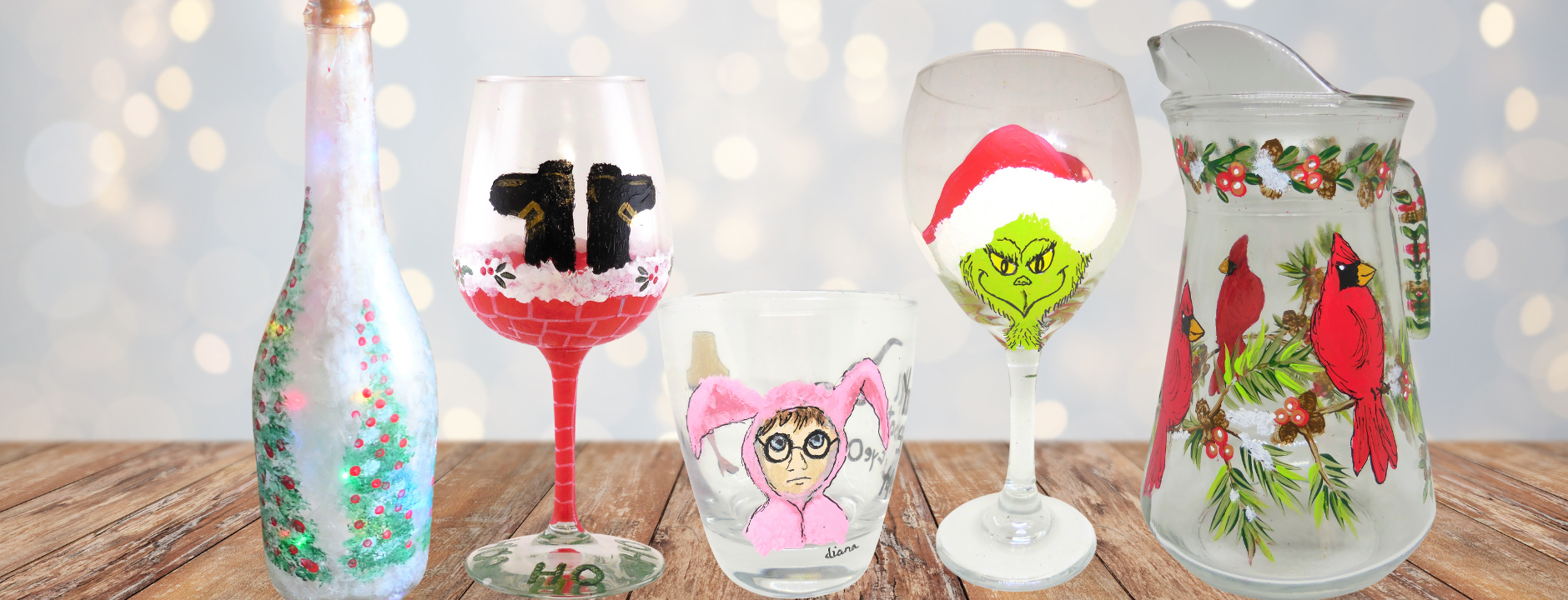 christmas themed glassware