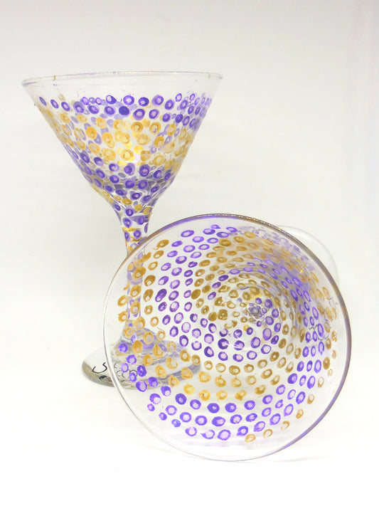 Purple and Gold Mardi Gras Martini Glass