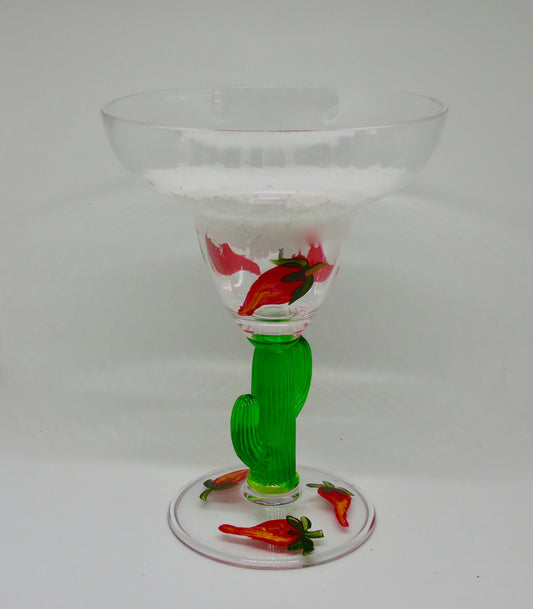 margarita glass with chili peppers