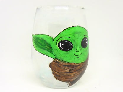 Baby Yoda Stemless Wine Glass