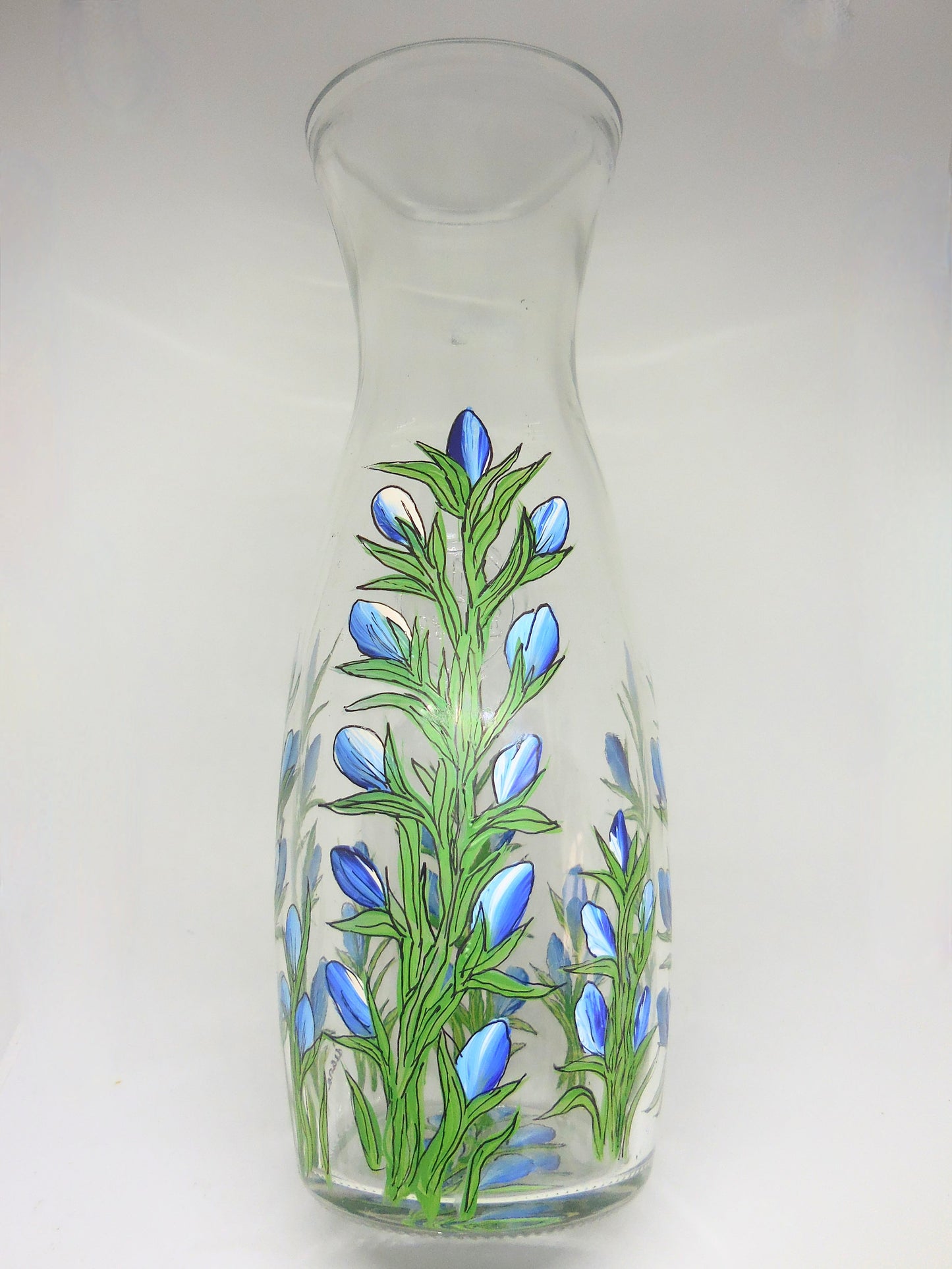 Carafe with bluebonnets design