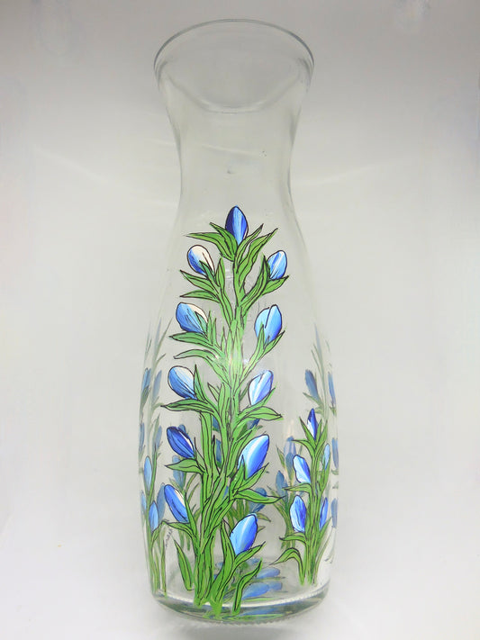 Carafe with bluebonnets design