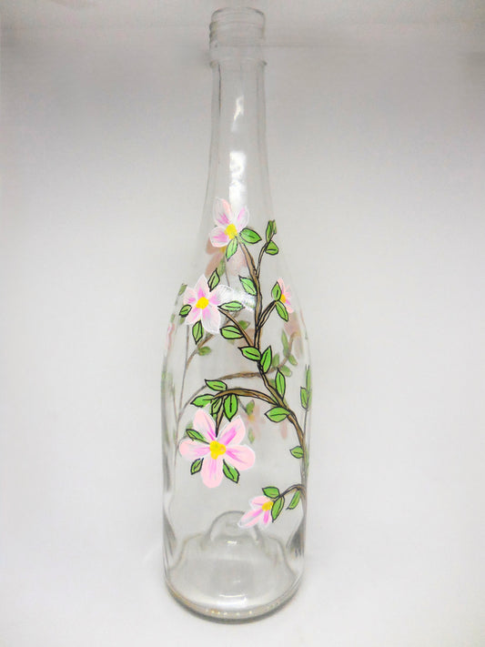 Cherry Blossom Wine Bottle with Lights