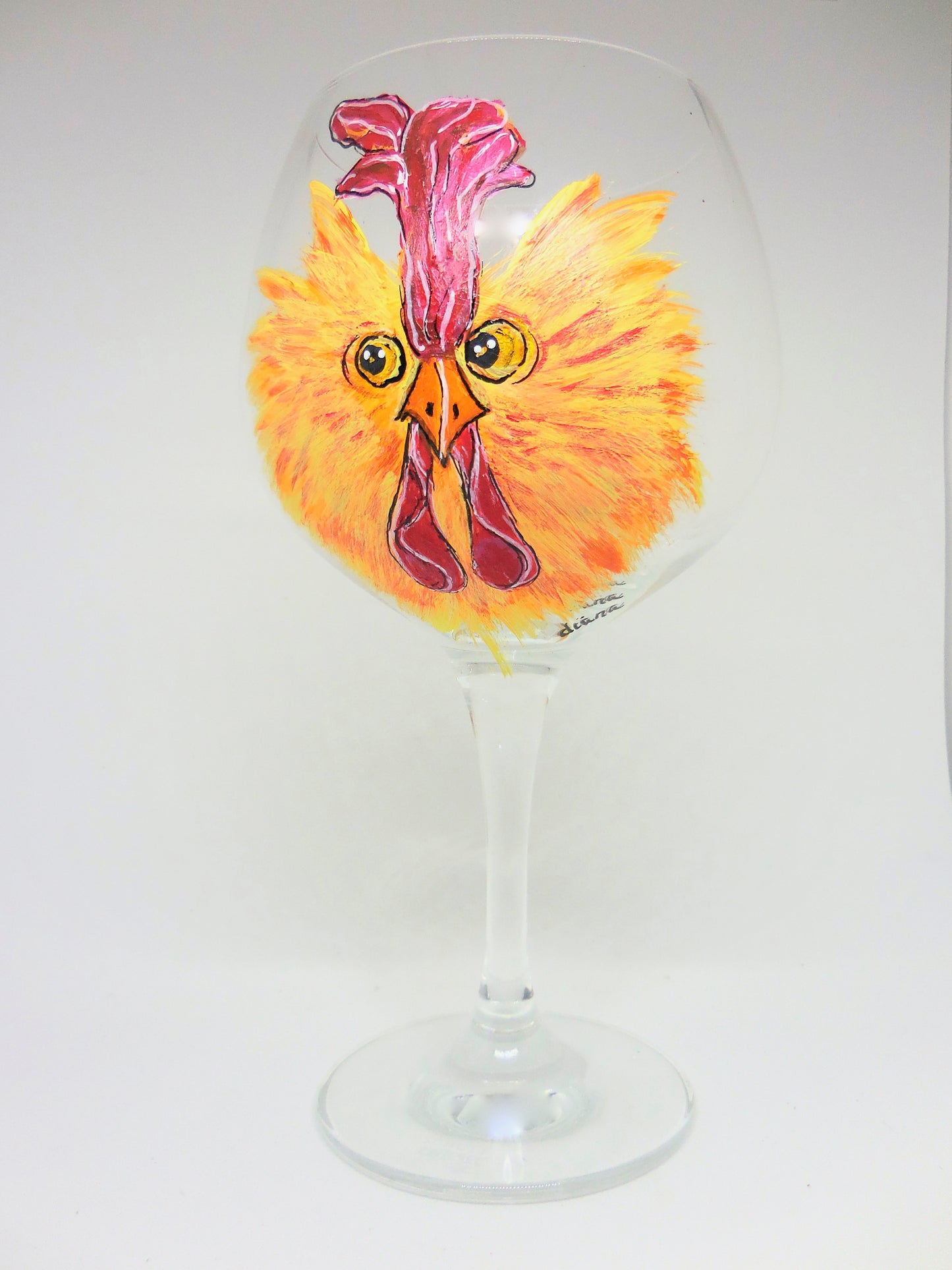 wine glass yellow chicken