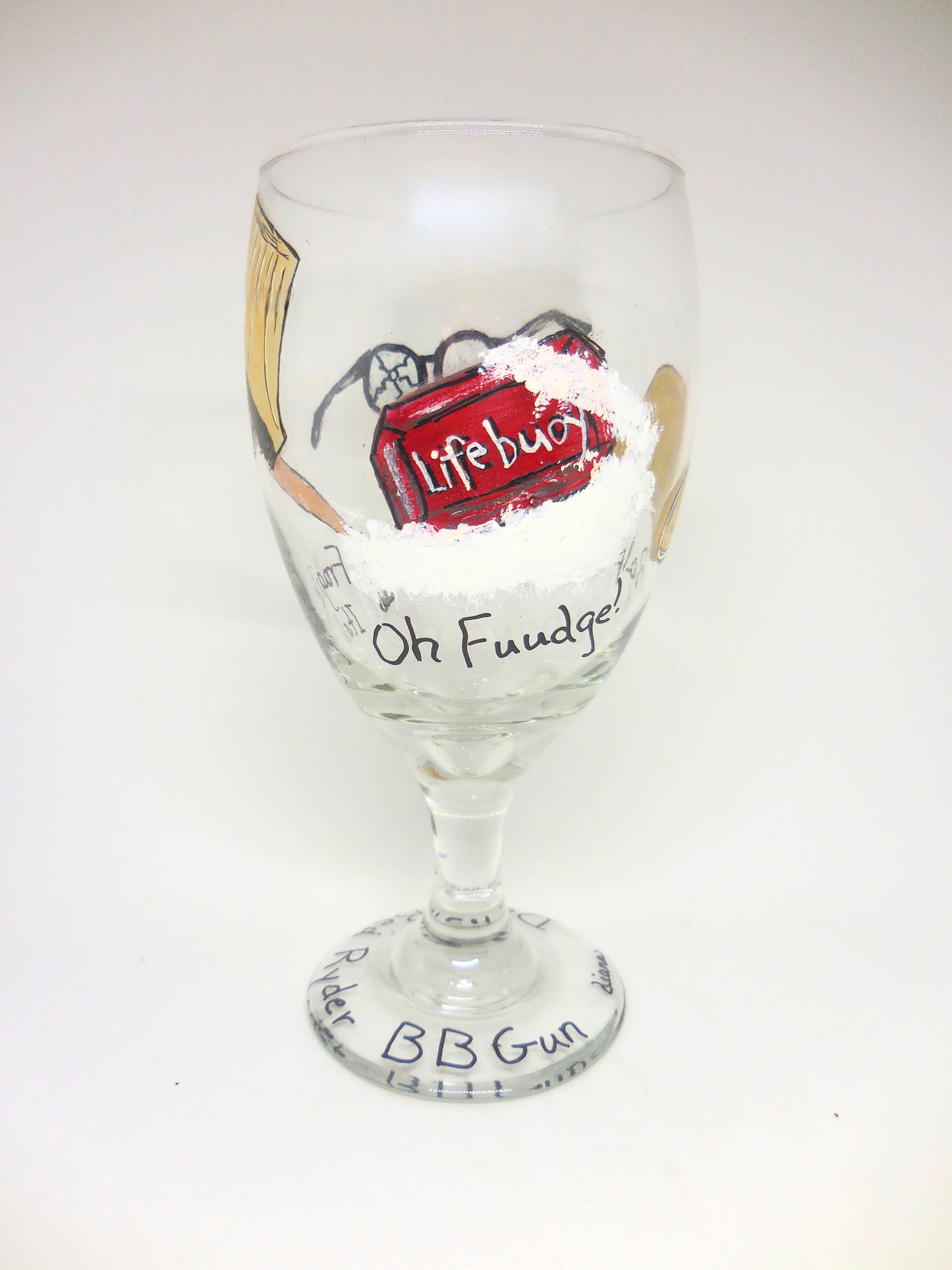 Goblet with Lifebuoy and "Oh Fudge!" Design