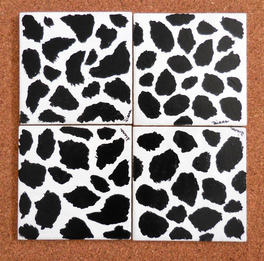 Coasters Set: Cow Print