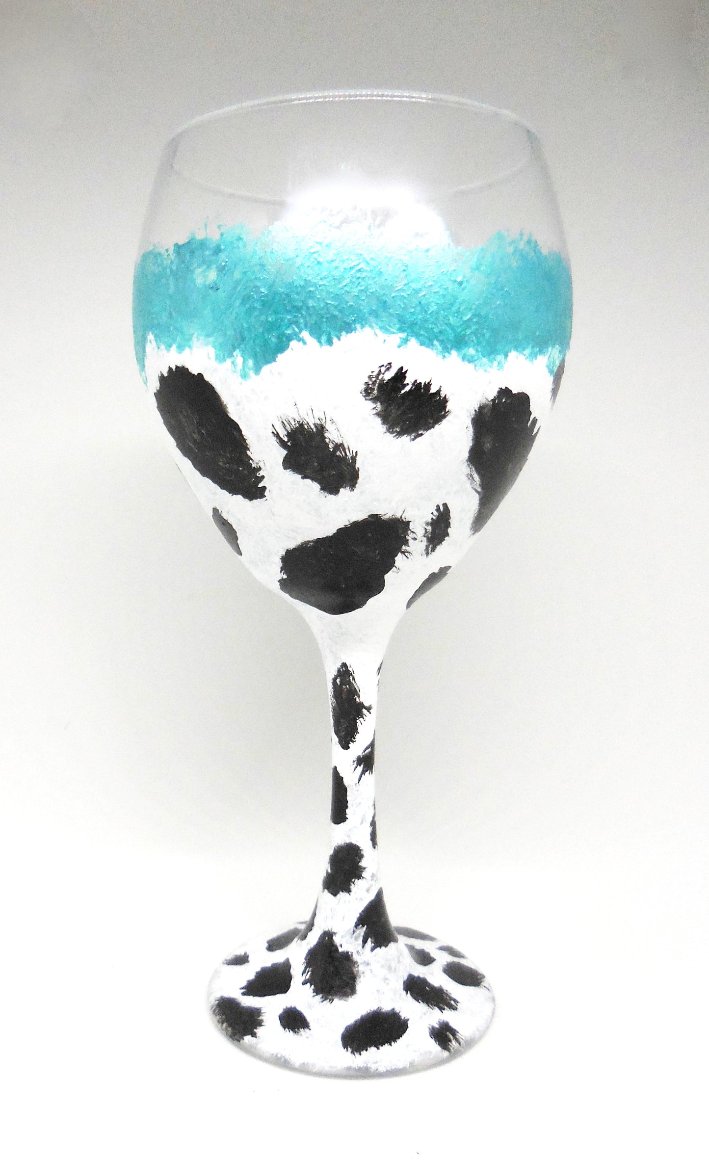 Cow Print Wine Glass