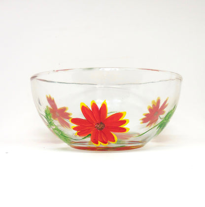 bowl with red and yellow flowers