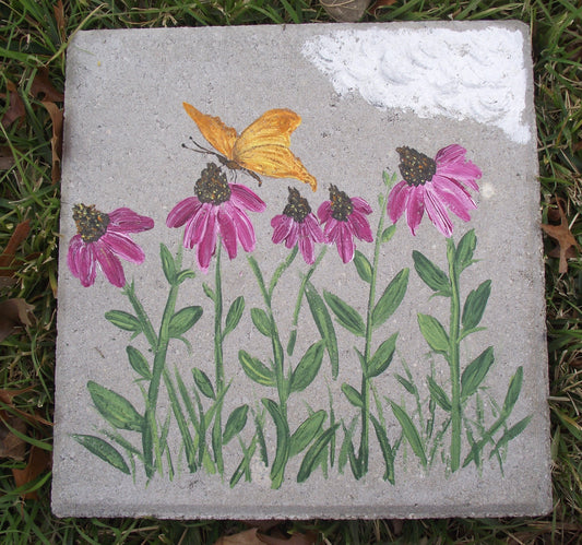 Coneflowers and Butterfly Garden Stepping Stone