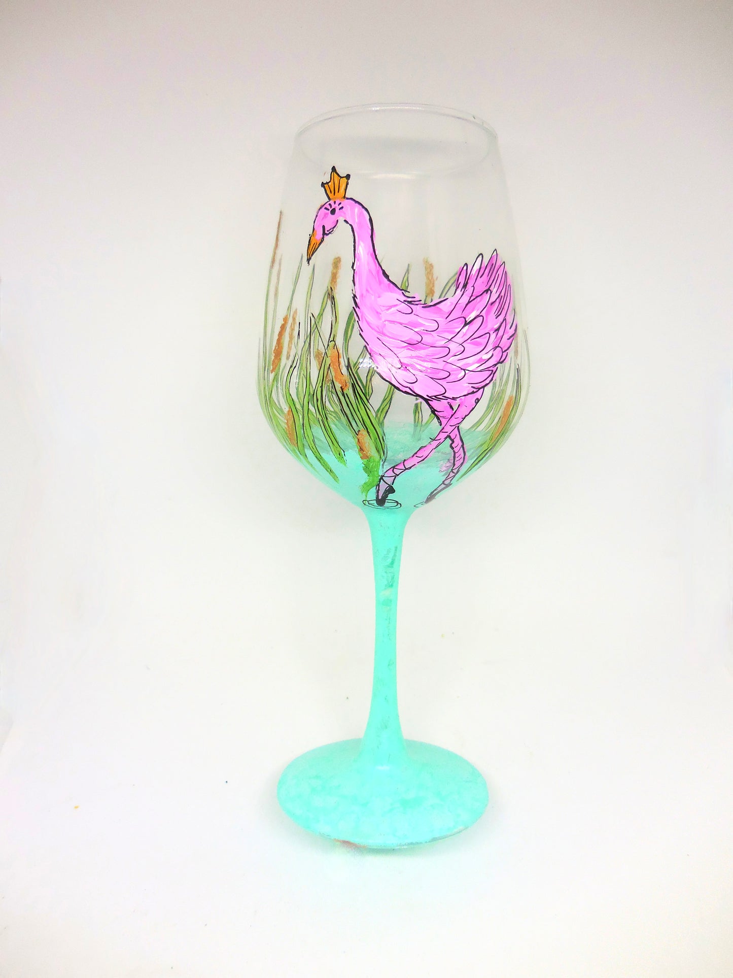 Flamingo Ballerina Wine Glass