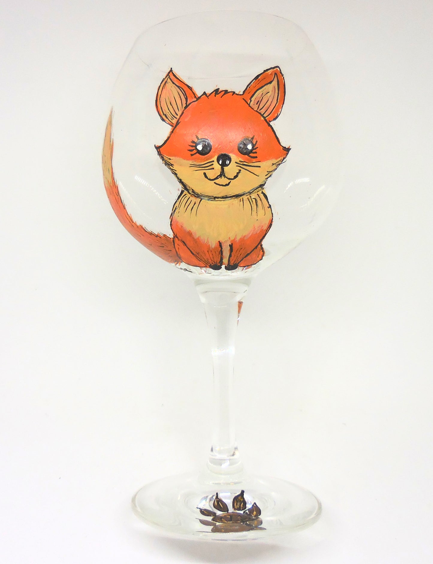 Cute Fox Wine Glass