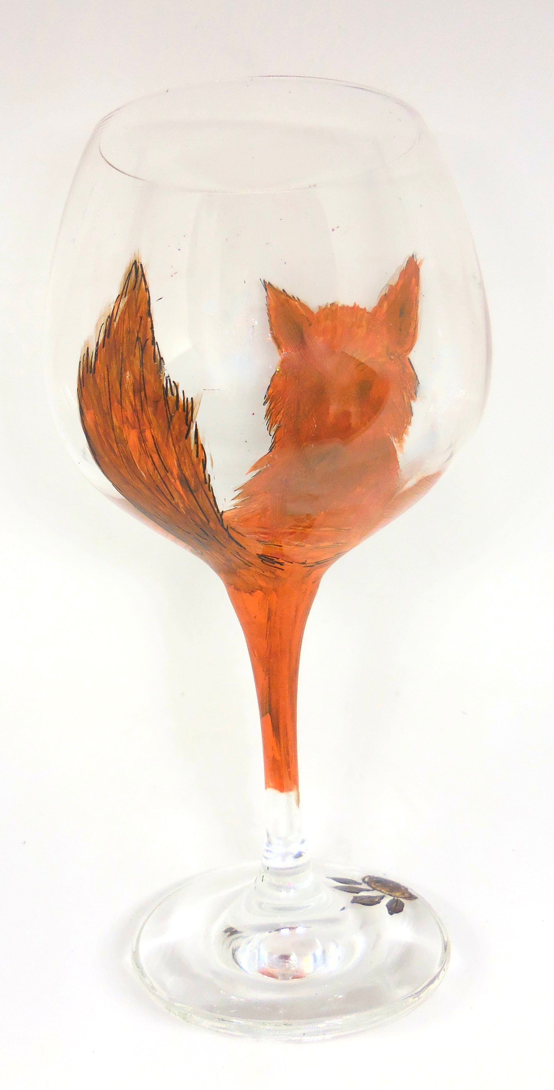 red fox wine glass back