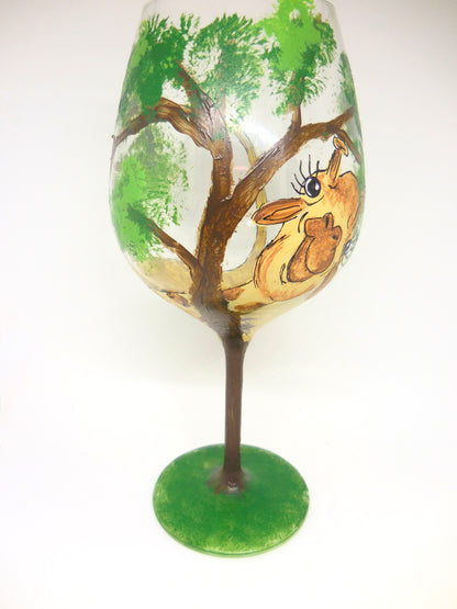 wine glass with giraffe side view