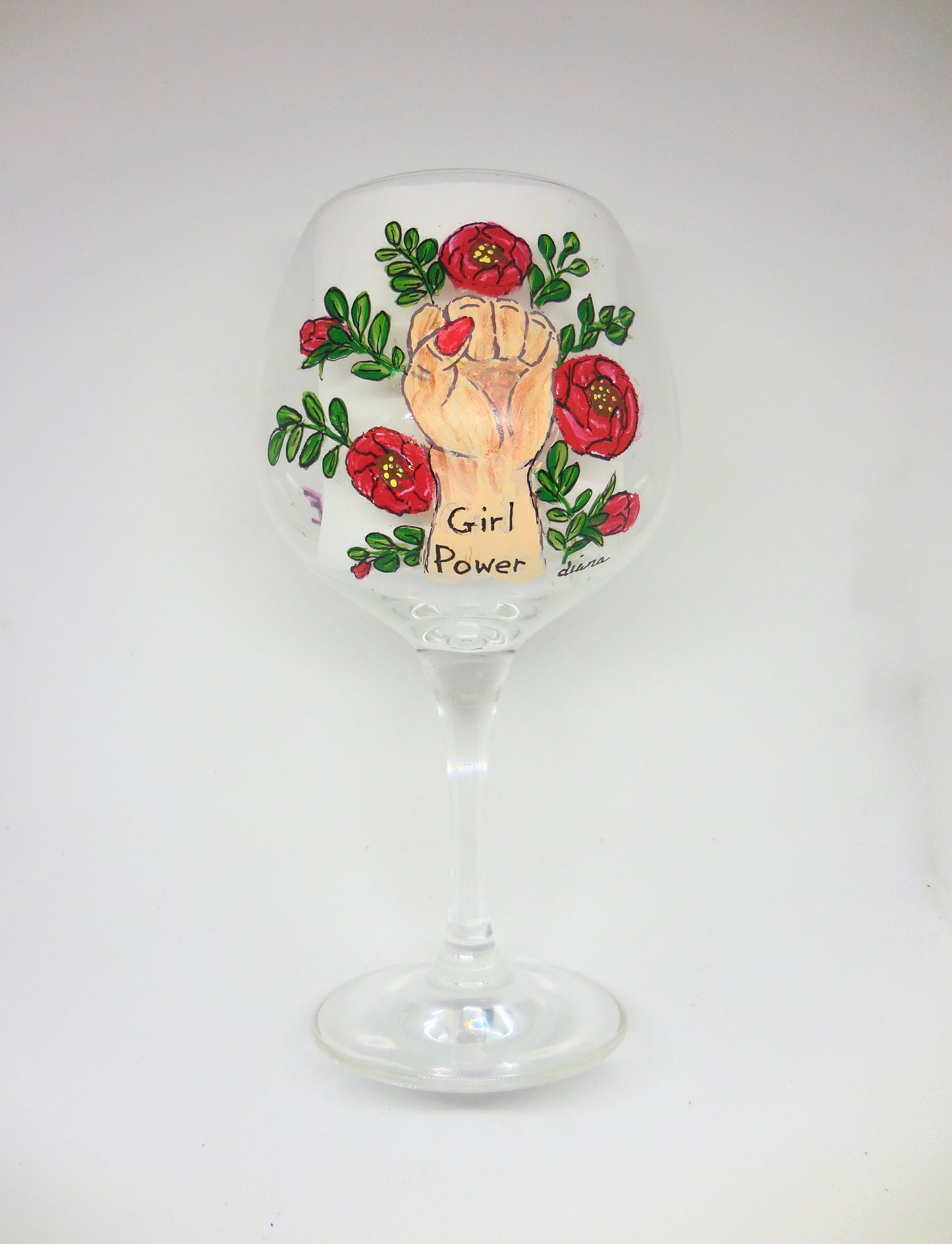 Girl Power Wine Glass