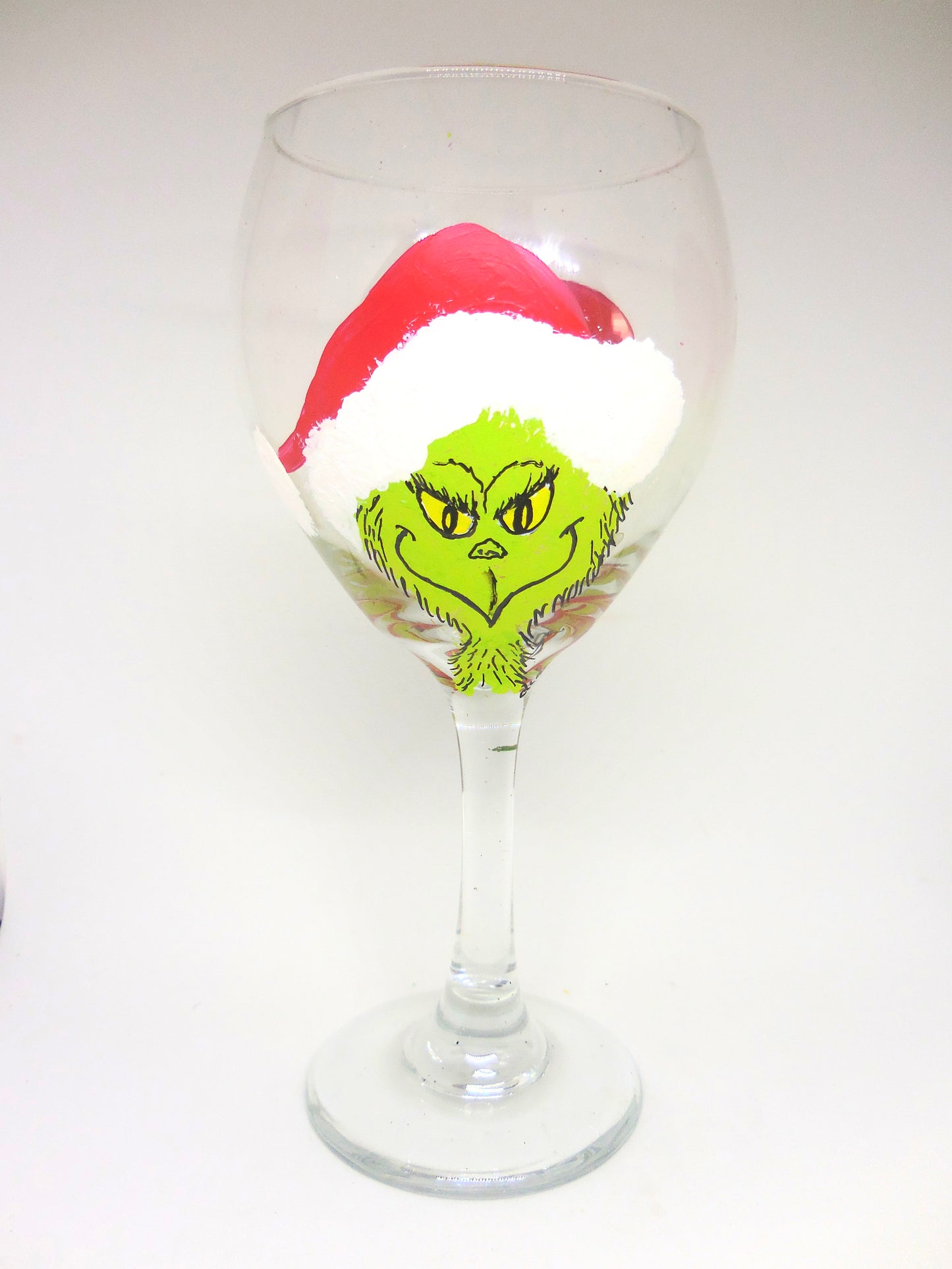 Grinch Wine Glass