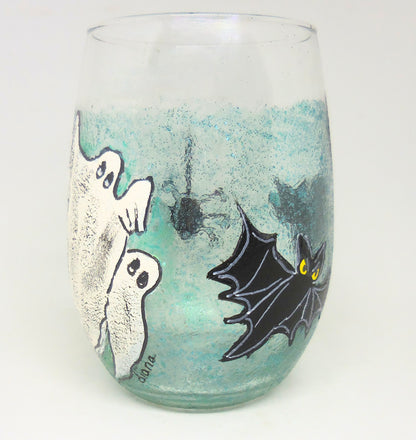 Halloween Stemless Wine Glass