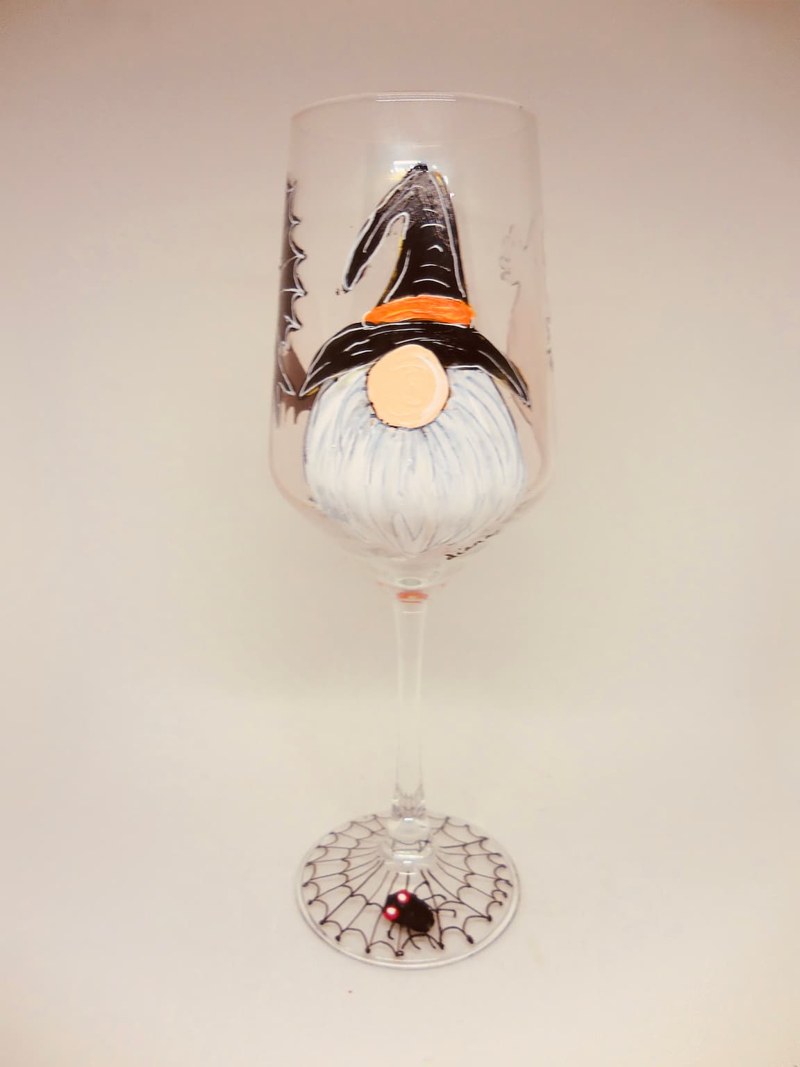 Halloween Gnome Wine Glass