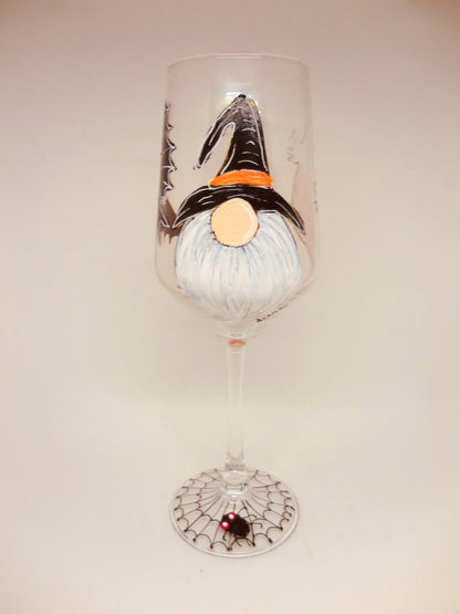 Halloween Gnome Wine Glass