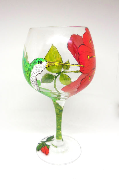 Hummingbird Wine Glass