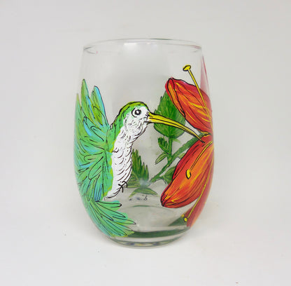 Hummingbird Stemless Wine Glass