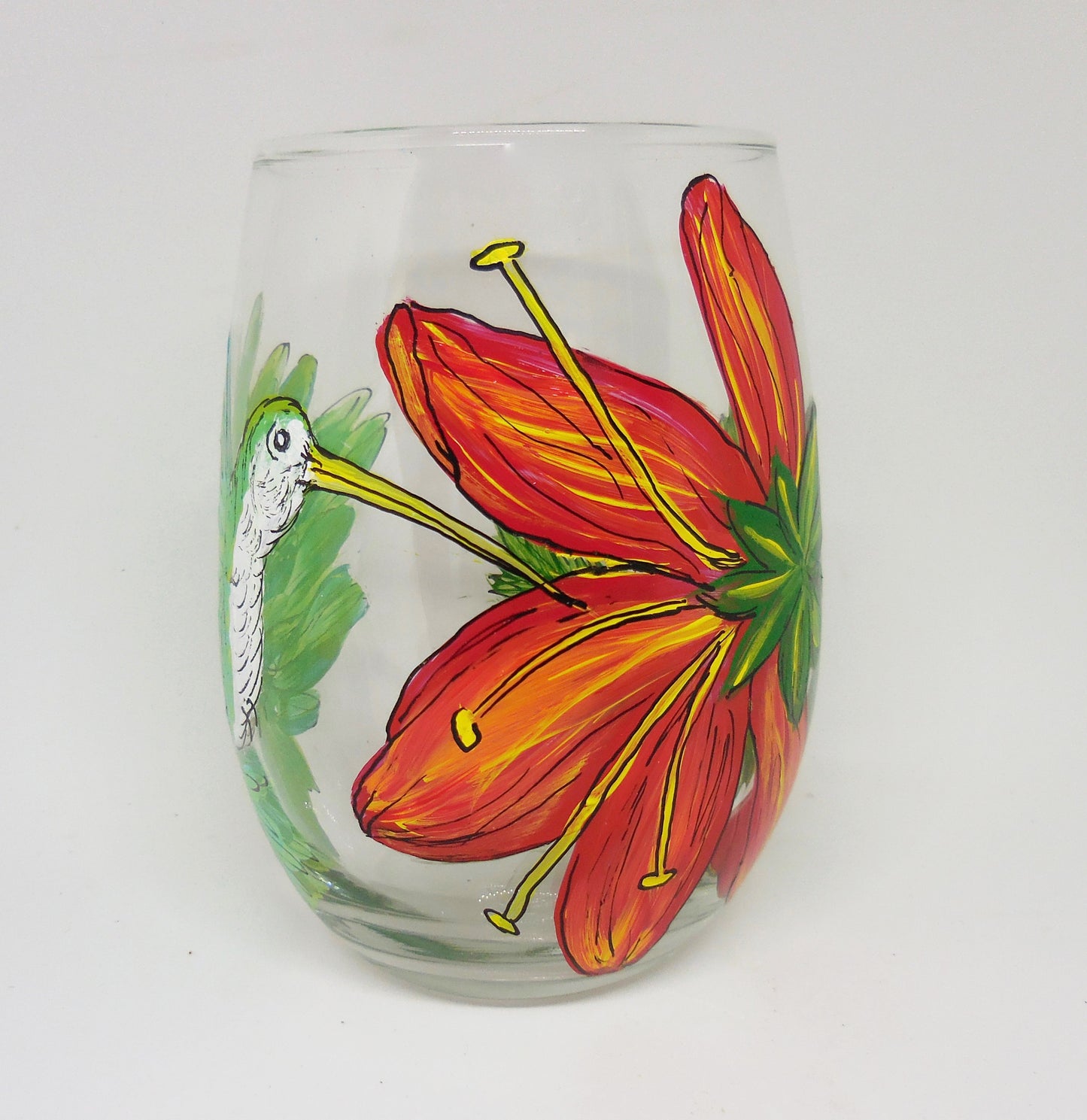 Hummingbird Stemless Wine Glass