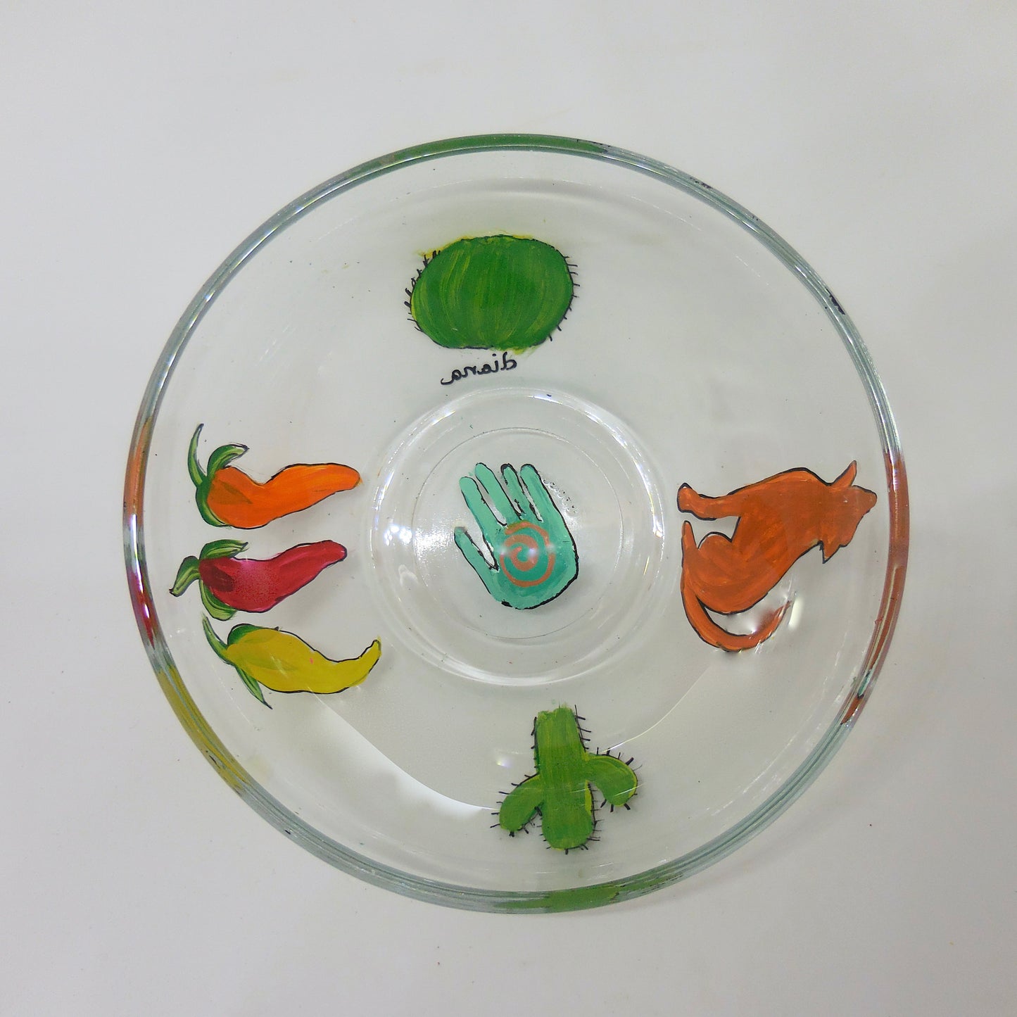 Glass Bowl with Southwestern Design