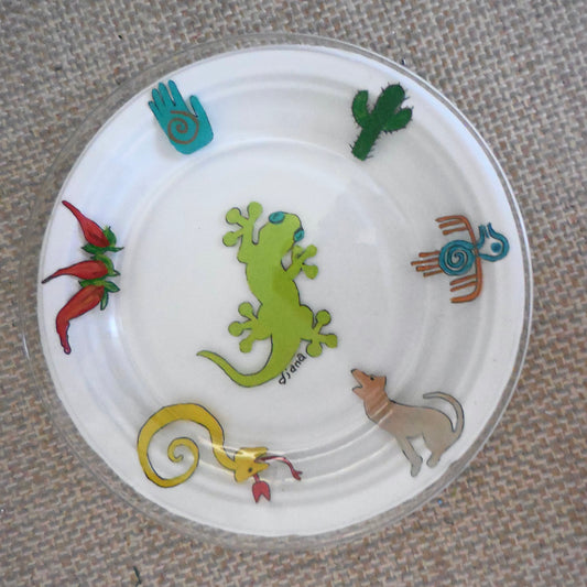 Southwestern Glass Plate with Lizard