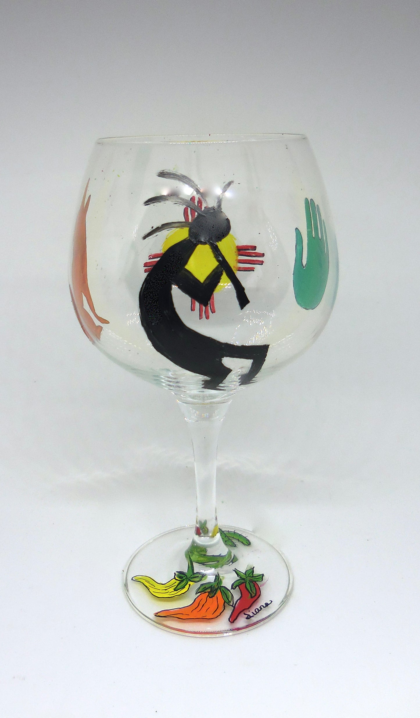 Kokopelli and Southwest Designs Wine Glass