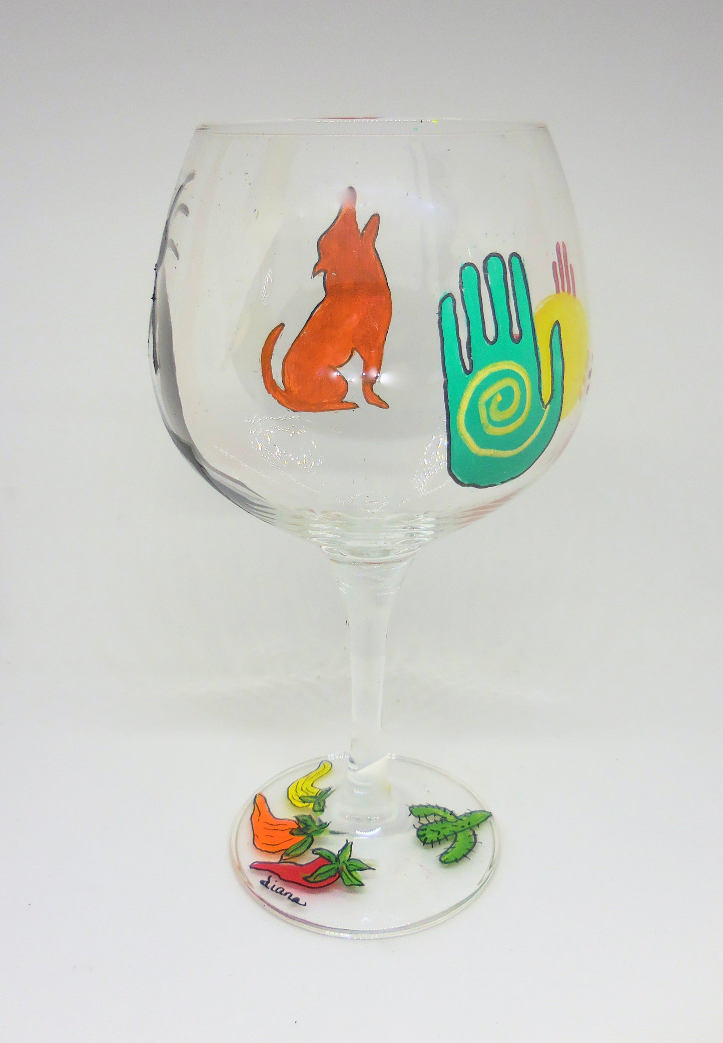 Kokopelli and Southwest Designs Wine Glass