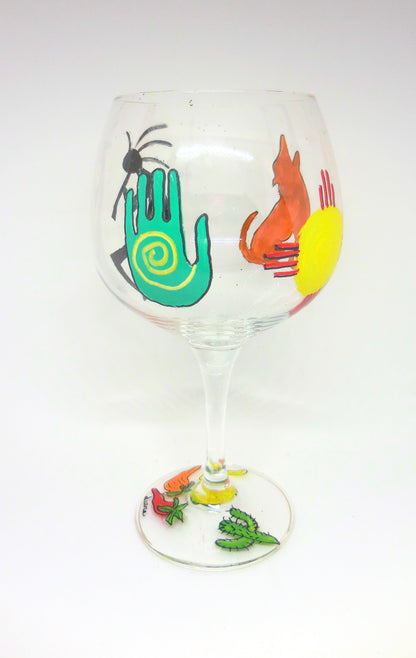 Kokopelli and Southwest Designs Wine Glass