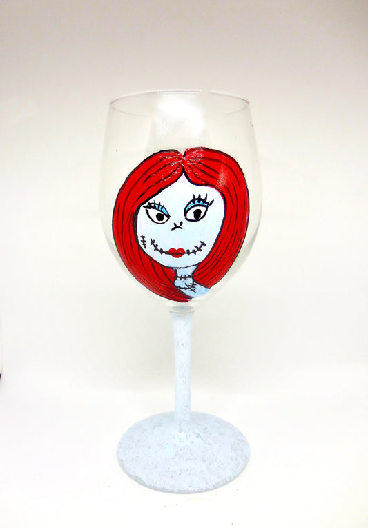 Lady Jack Skellington Wine Glass