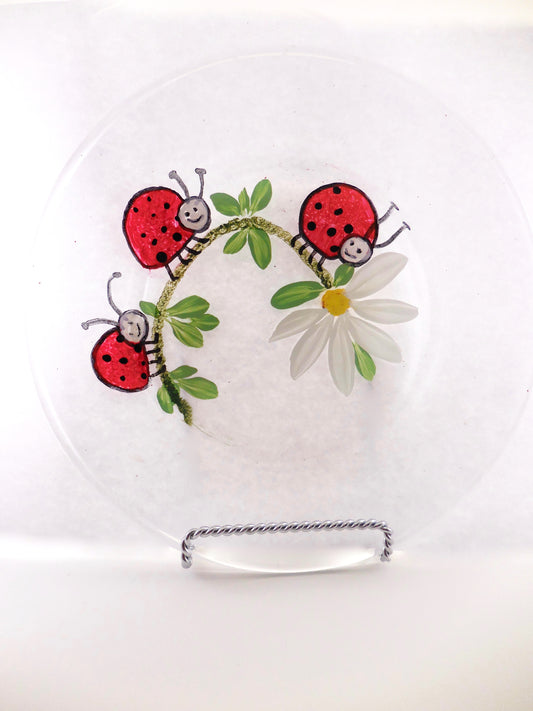 Ladybug Glass Plate