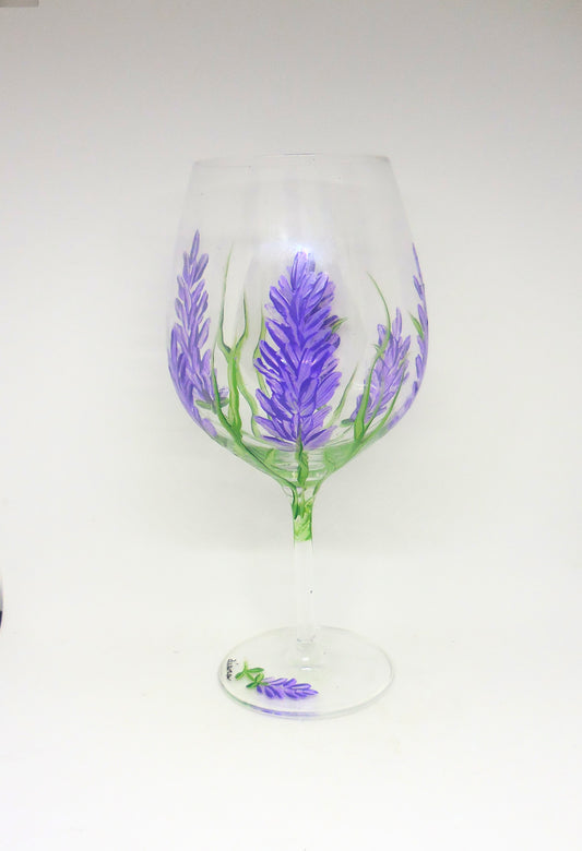 Lavendar Wine Glass