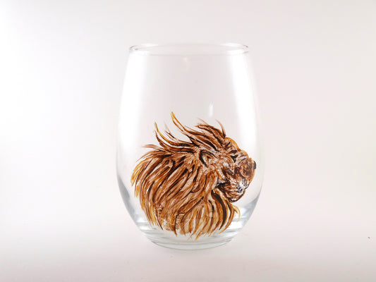 Lion's Head Profile Stemless Wine Glass