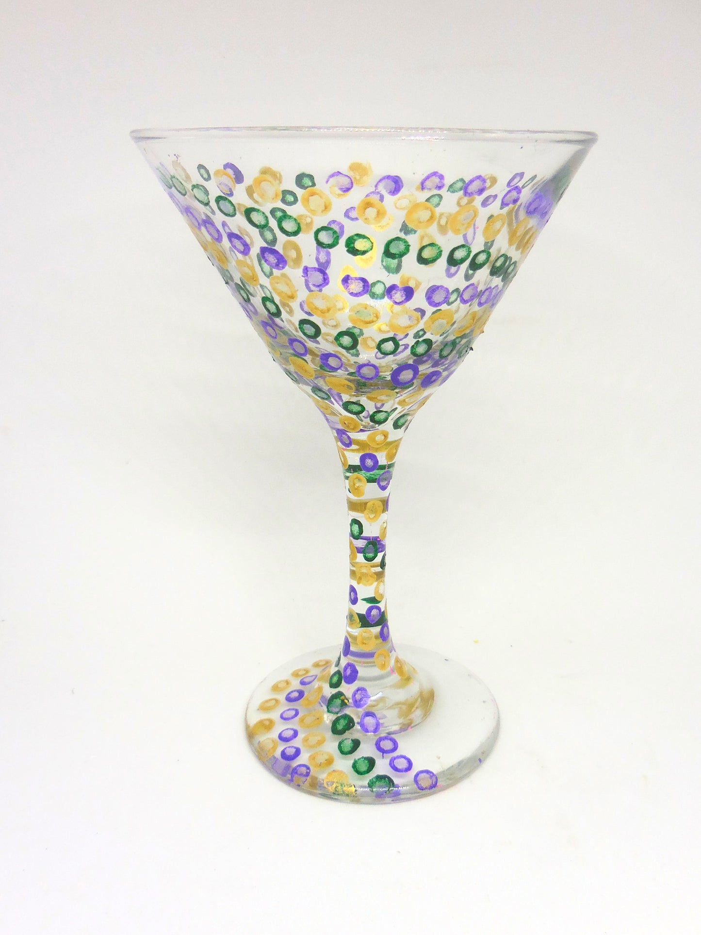 Mardi Gras Martini Glass - Purple and Green