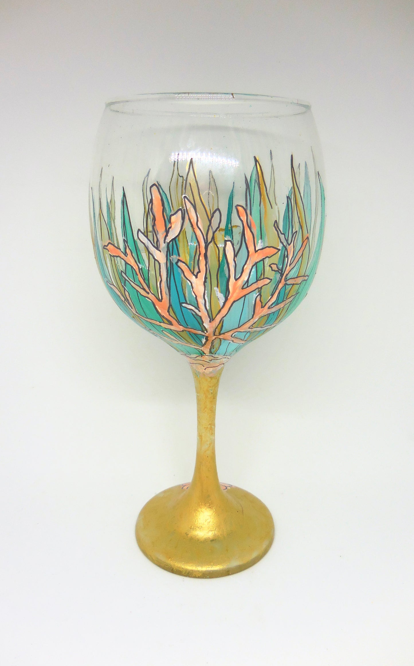 Coral Wine Glass