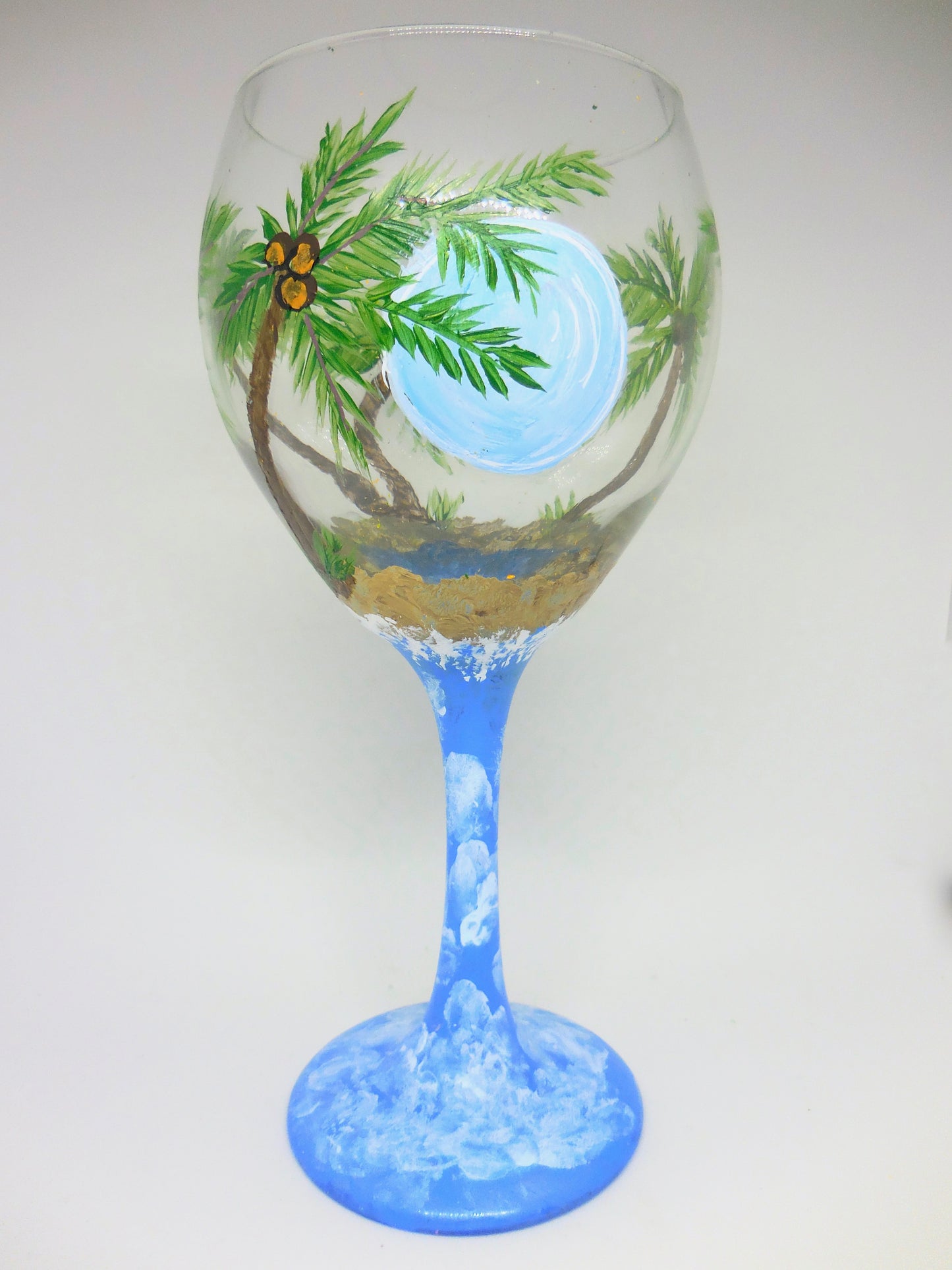 Blue Stem Beach Wine Glass