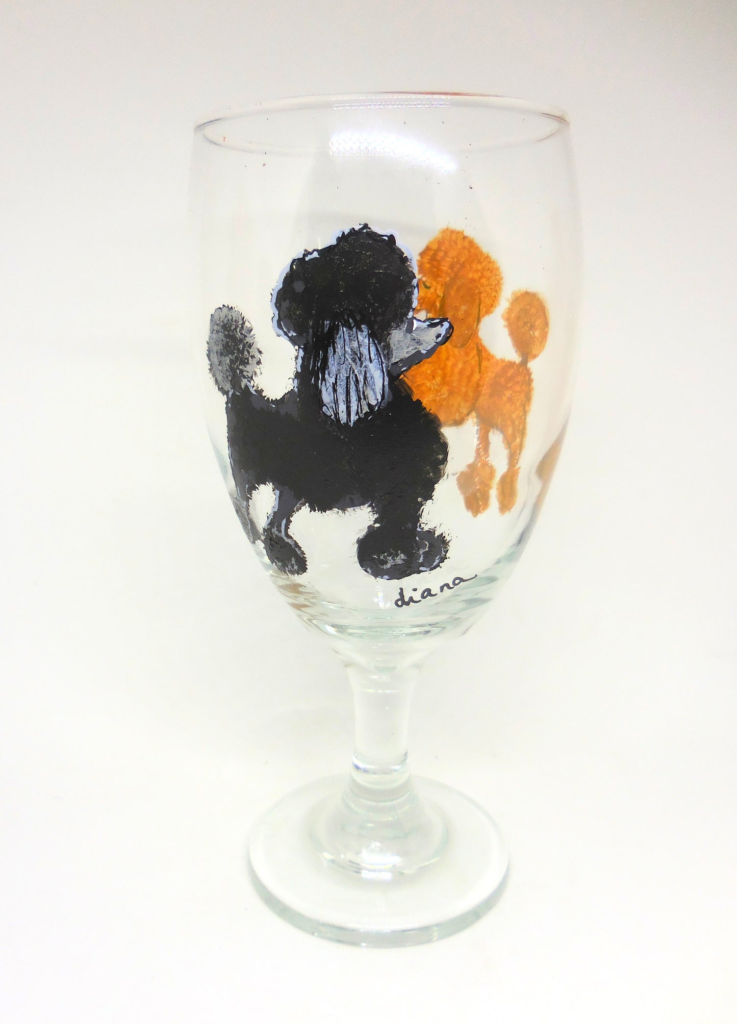 Poodle Wine Glass