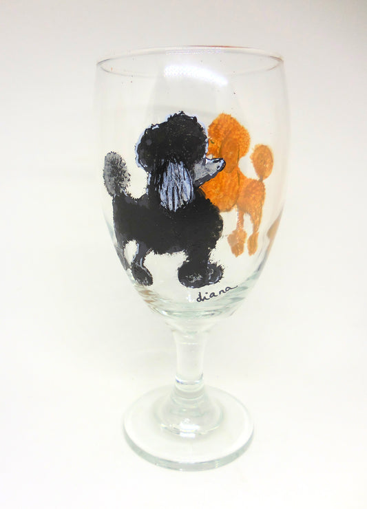 Poodle Wine Glass