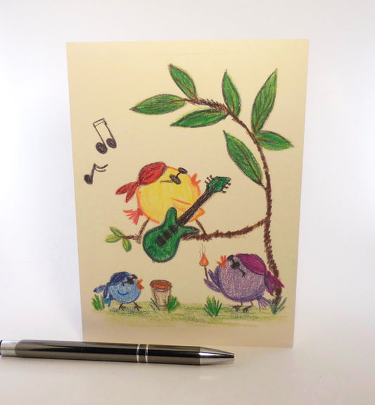 Little Birds Rocking Notecards