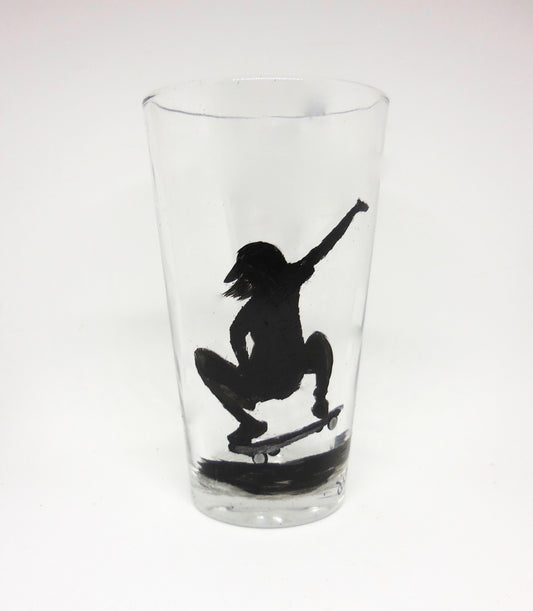 Skateboarder Tall Glass