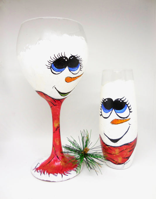 Snowman Wine Glass