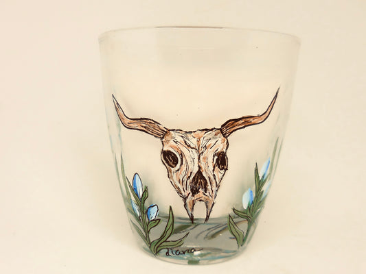 tumbler with steer skull