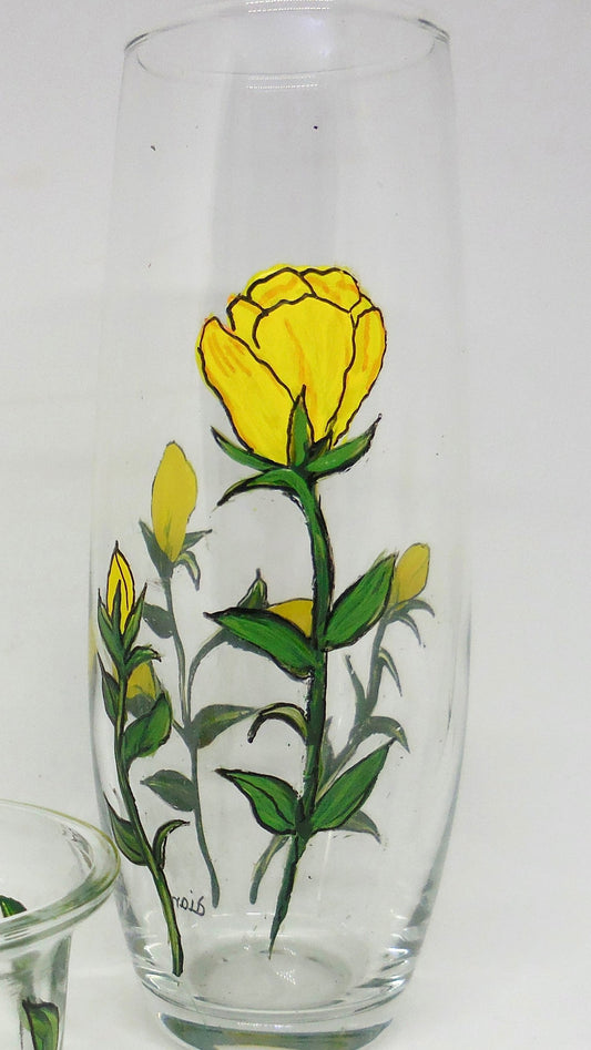 Yellow Flower Bud Prosecco Glass