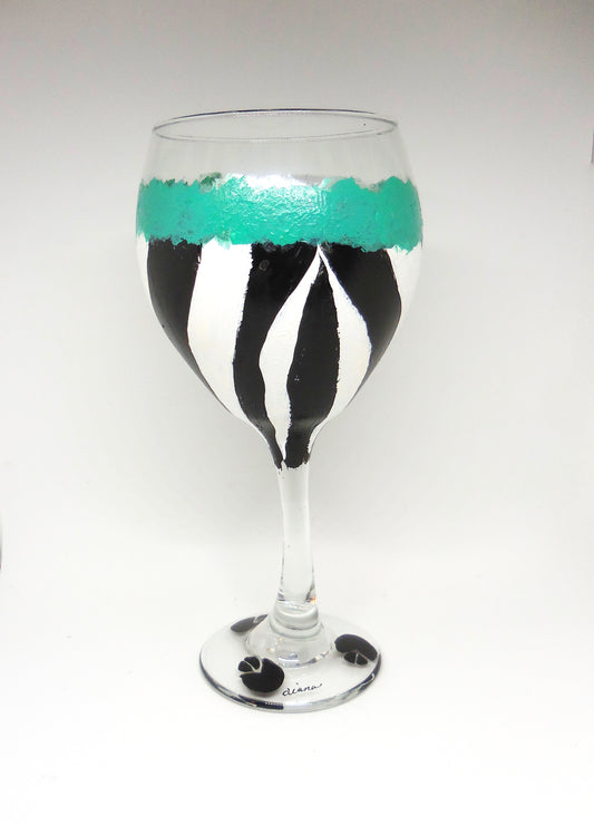 Zebra Stripes Wine Glass