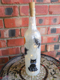 Halloween Wine Bottle with Lights