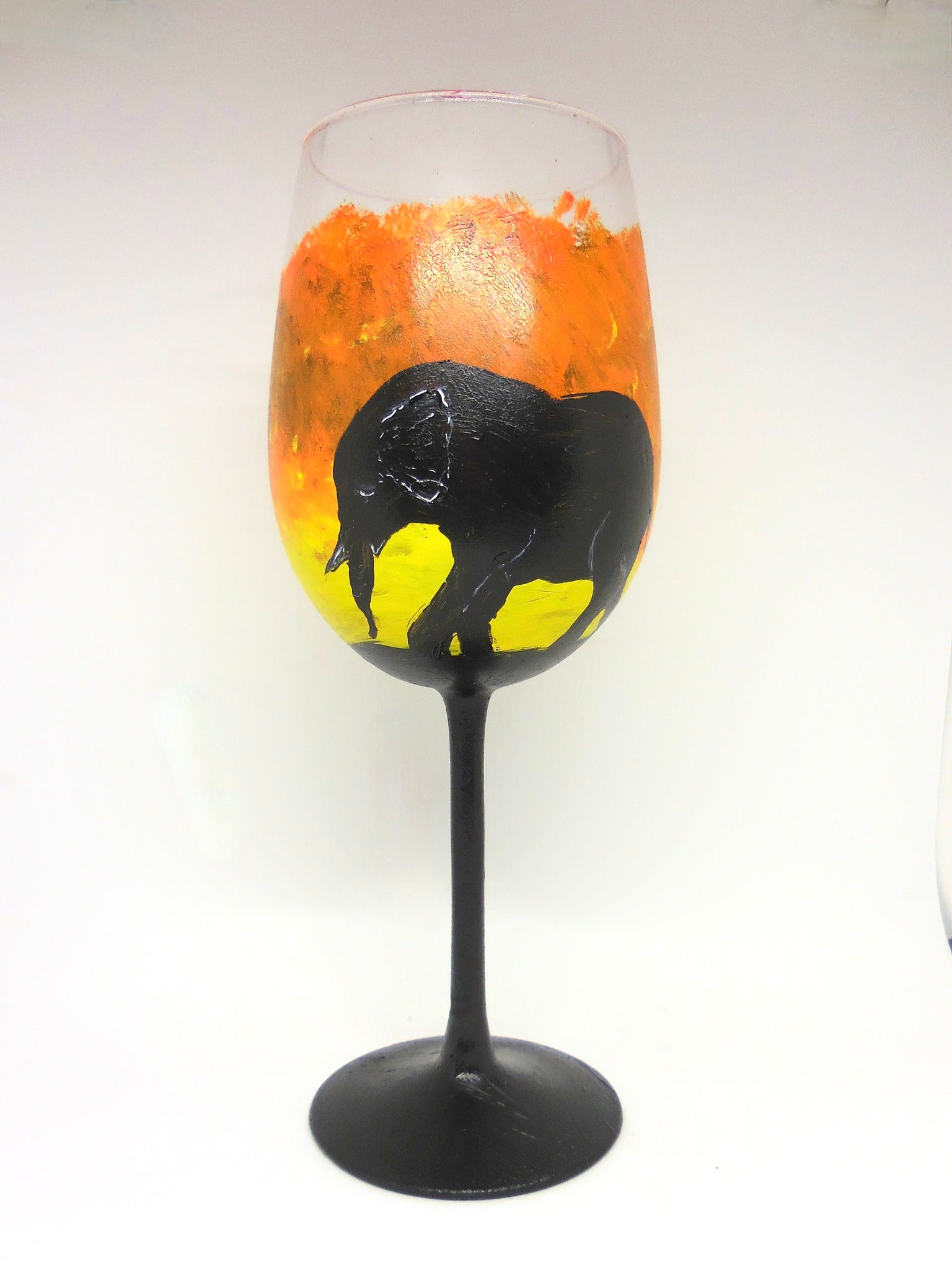 wine glass with elephant